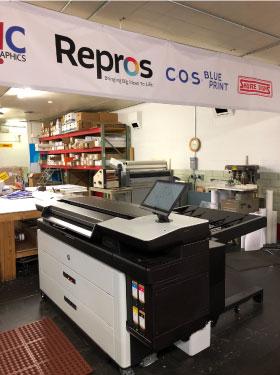 Print crisp lines, fine detail, and smooth grayscales with the HP PageWide XL 5200 wide format printer or MPF. Available for purchase through Repros COS Blueprint.